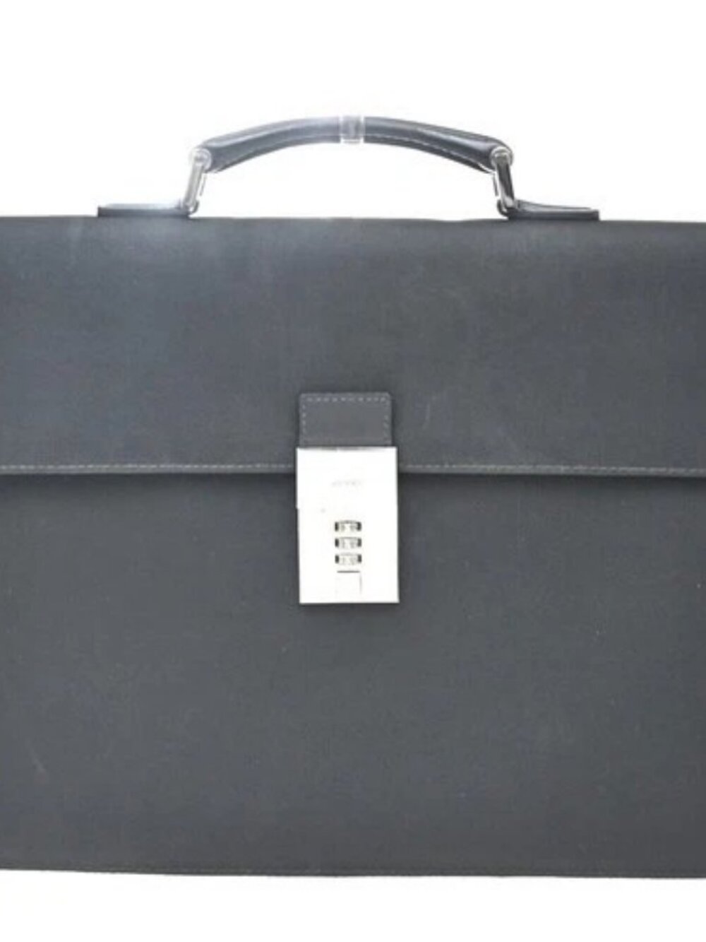 GUCCI Logo Hand Bag Briefcase Canvas Leather Black SHW Italy 04KD749